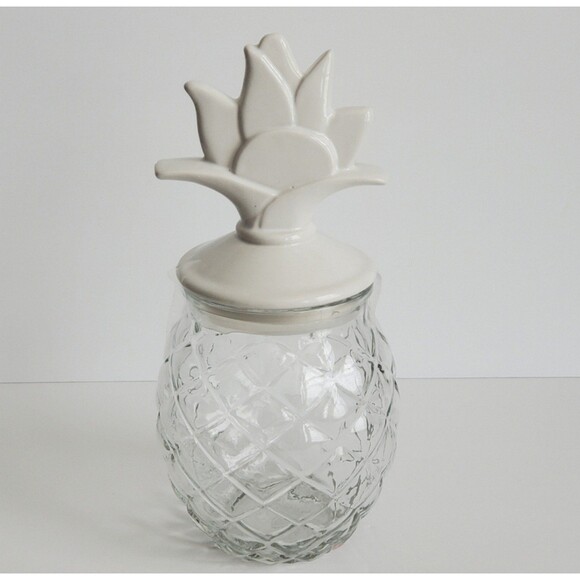 Large Glass pineapple jar with lid - Picture 1 of 2